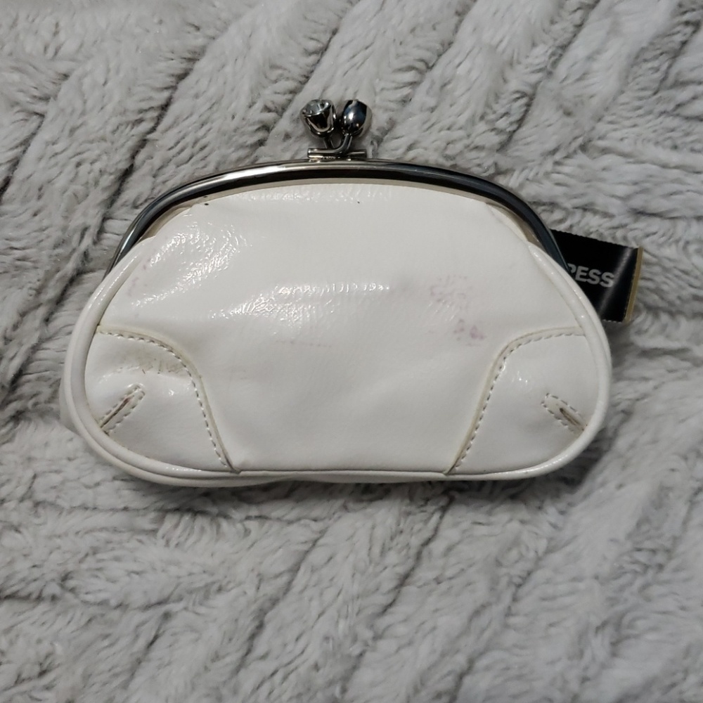 Express white wallet evening bag